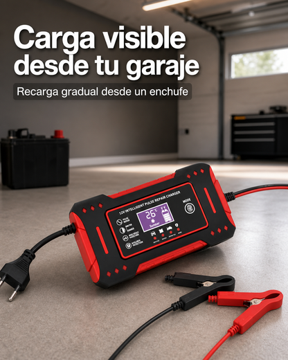Cargador de batería 12 V con pantalla