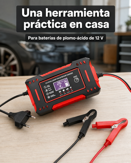 Cargador de batería 12 V con pantalla