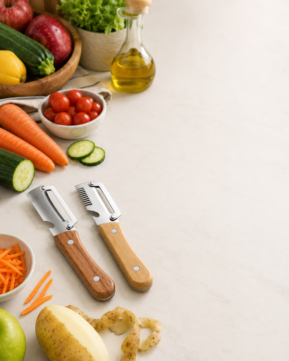 Pack de dos peladores multifunción para verduras