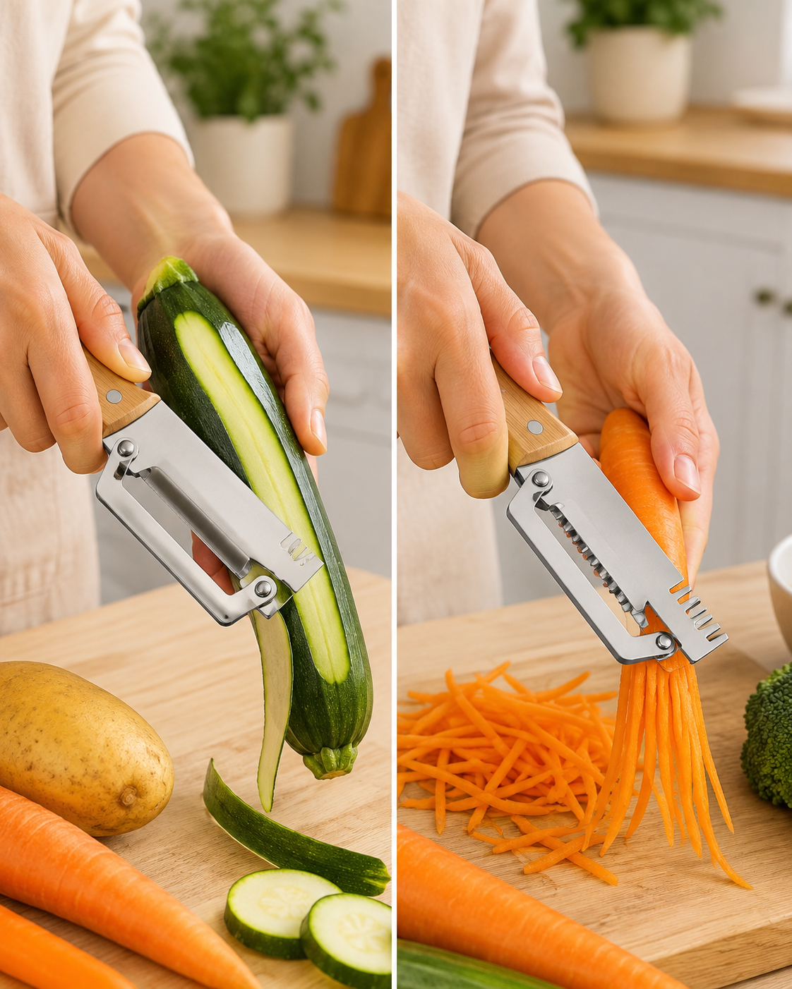 Pack de 2 peladores multifunción para verduras